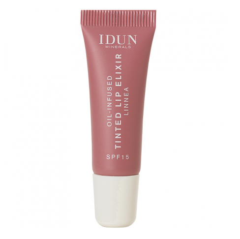 IDUN Minerals atspalvį suteikiantis lūpų aliejus-eliksyras Linnea, 8 ml (spalva vyšnių rožinė – Cherry Rose)